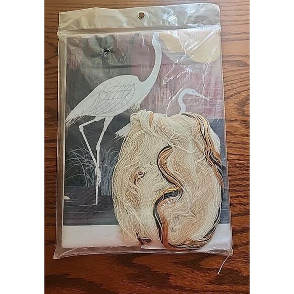 Needle Treasures Oriental Egrets Crewl Yarn Craft Kit Sealed - Picture 2 of 2